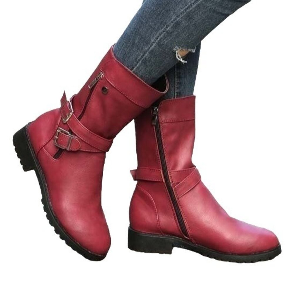 PAOTMBU - Cross Buckle Boot